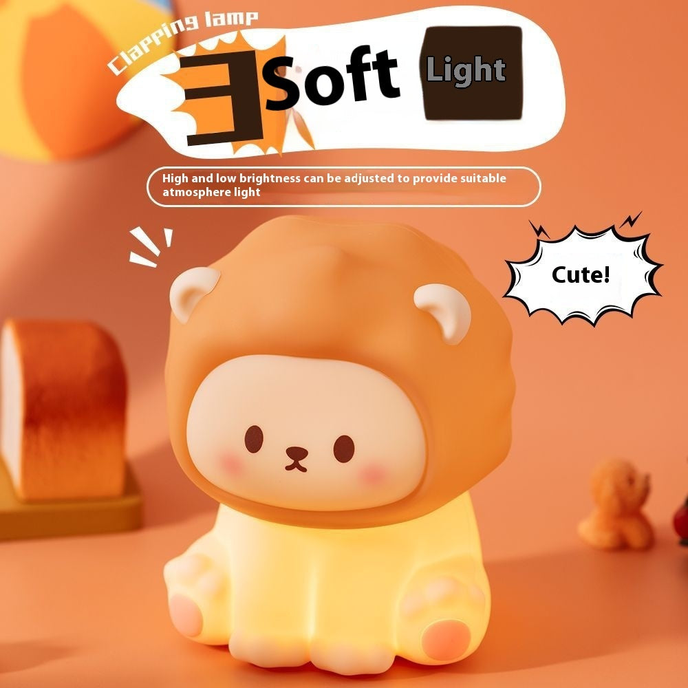 Cozy Lion Night Light – Rechargeable & Dimmable Lamp