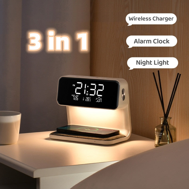 3 In 1 Bedside Lamp Wireless Charger