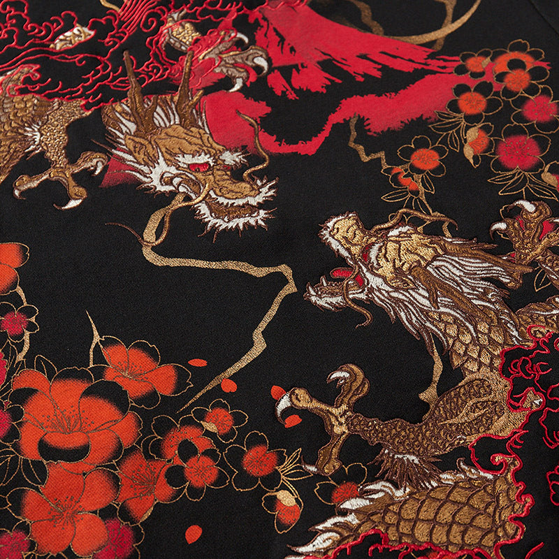 Japanese Embroidered Men's Hoodie